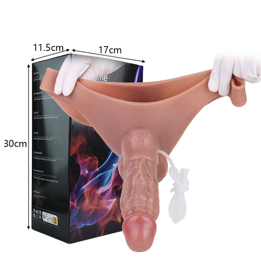 Solid Penis Pants with Water Spray – Simulated Ejaculation, Wearable AV Silicone Toy