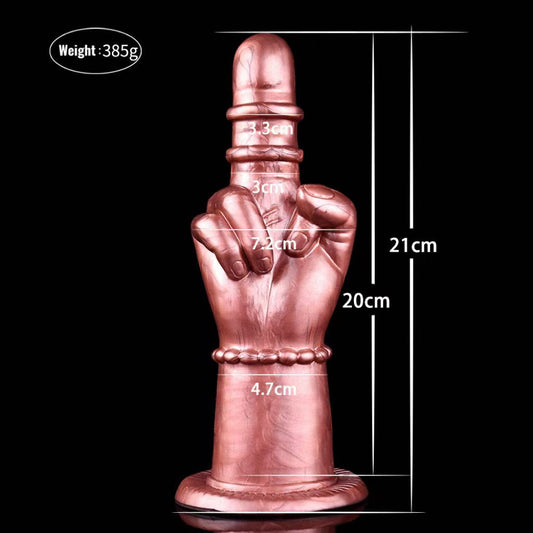Middle finger penis anal plug colored silicone manual thruster stick flirting men and women masturbation